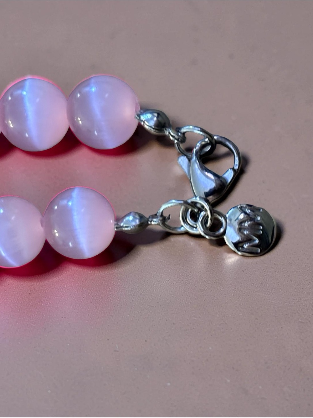 Mayamar Genuine Rose Quartz Heart Necklace 16.5” - Picture 4 of 5